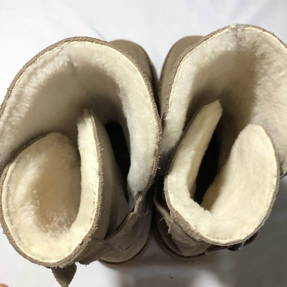 Birkenstock Uppsala Shearling Suede Leather boots gray taupe shearling lining 38 - Picture 11 of 13